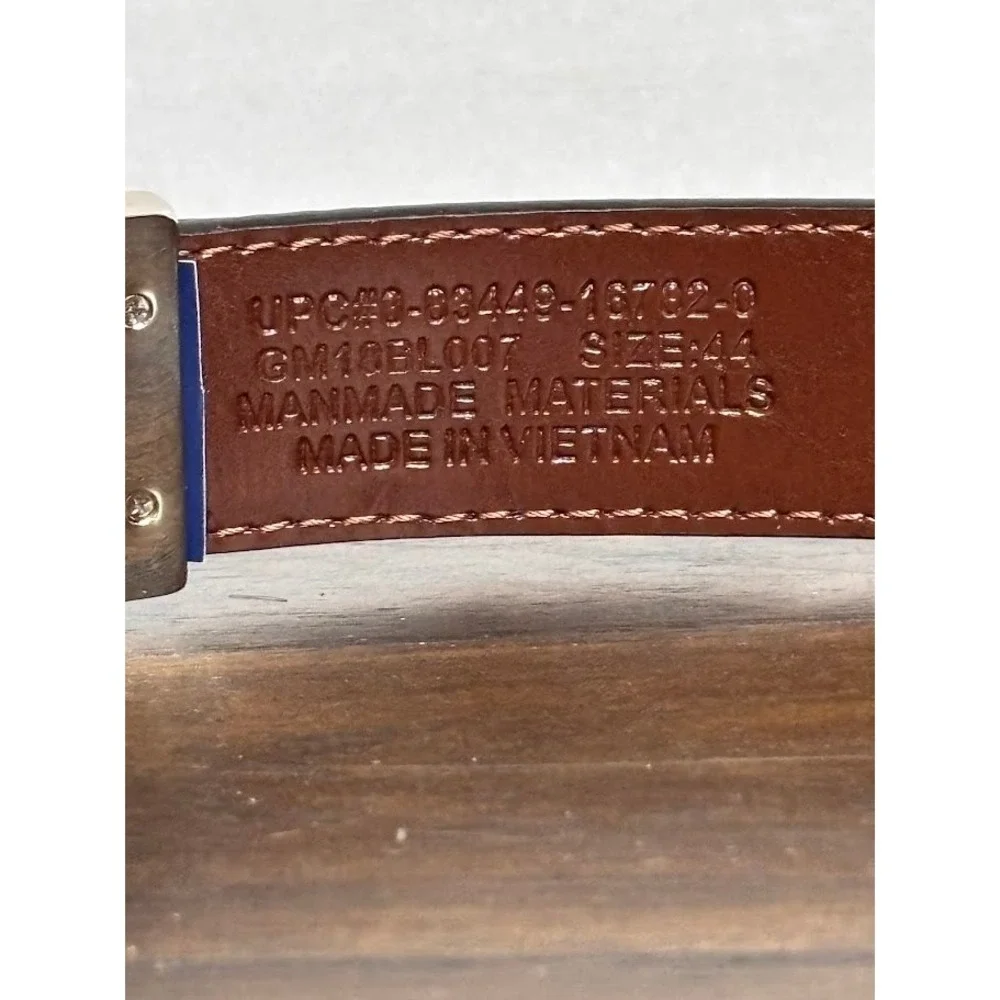 Mens Reversible Black Brown Dress Belt Size 44 Silver Tone Buckle Big Tall